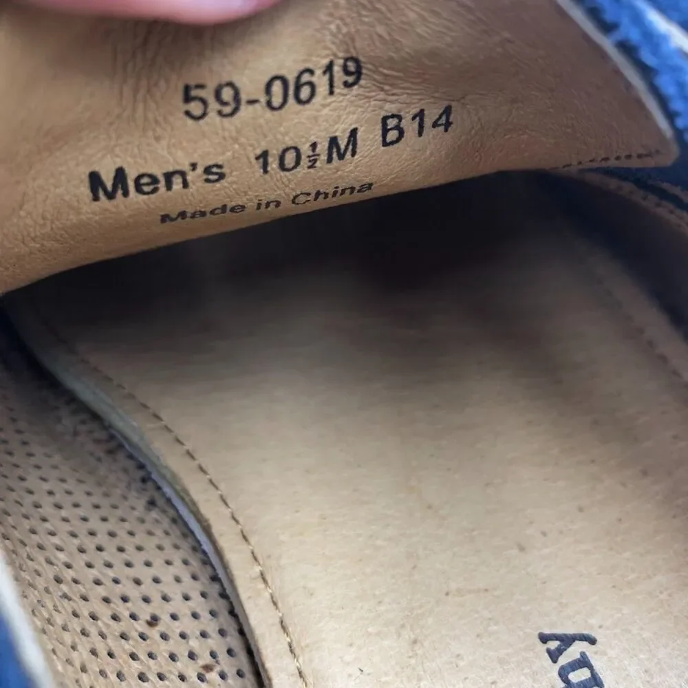 Johnston & Murphy Men's 10.5M Blue Oxford Lace Up Business Casual Comfort Shoes